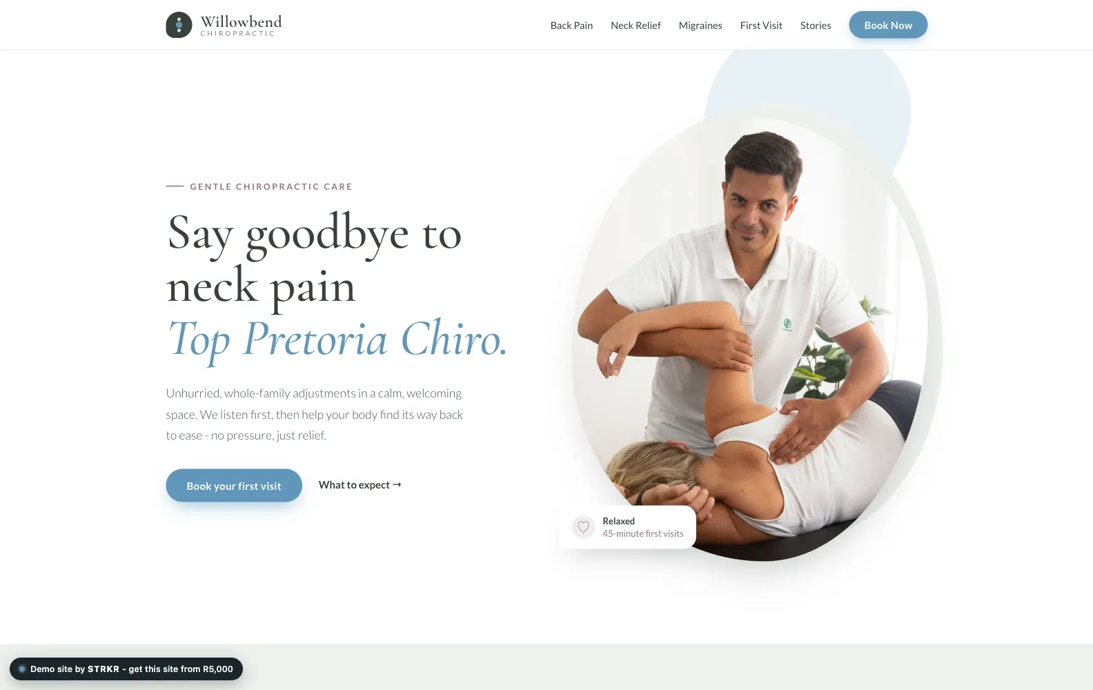 Willowbend Chiropractic - Business website demo by STRKR