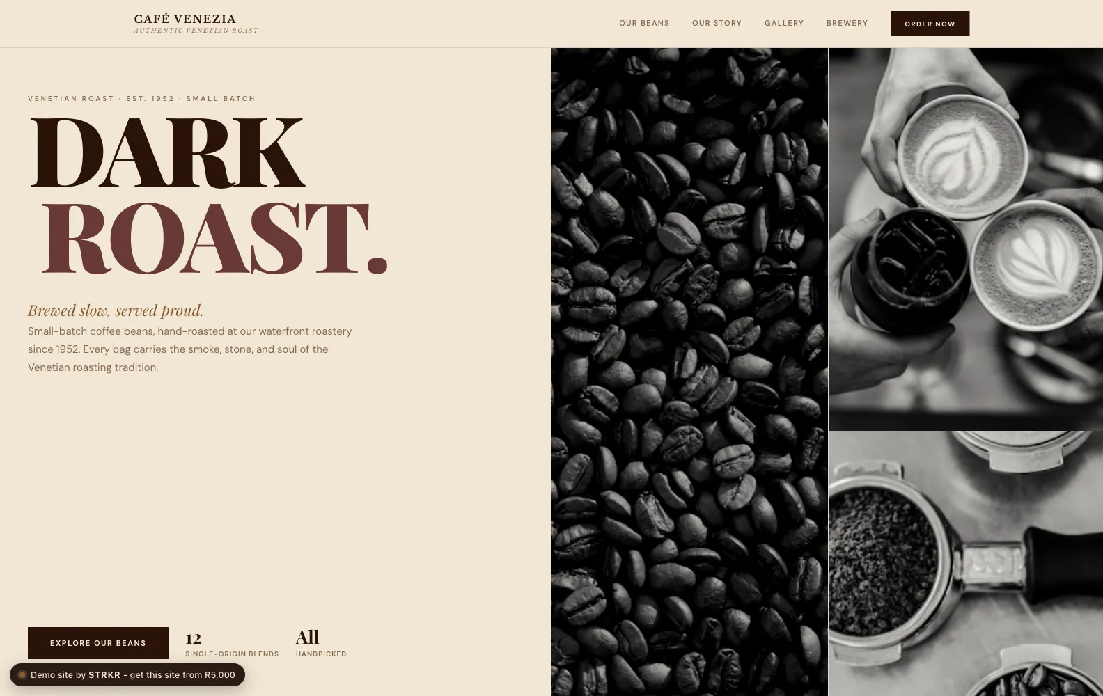 Café Venezia - Portfolio website demo by STRKR