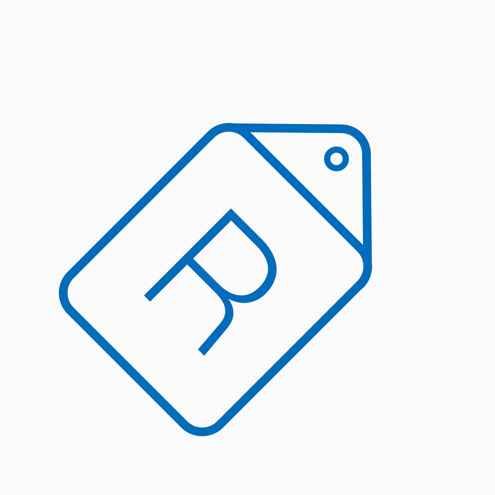 A price tag marked with the R from the STRKR Studio logo