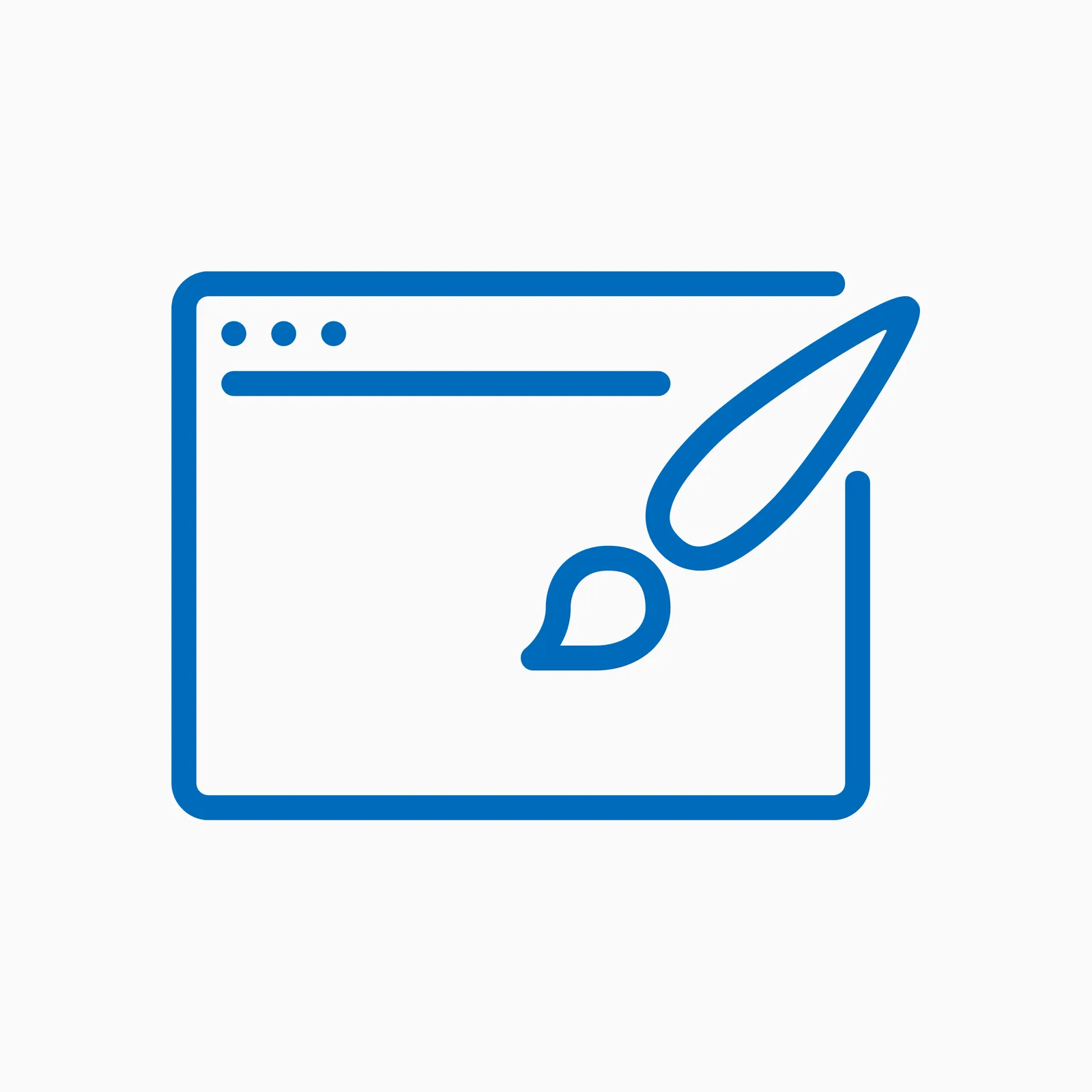 A grid of website type categories